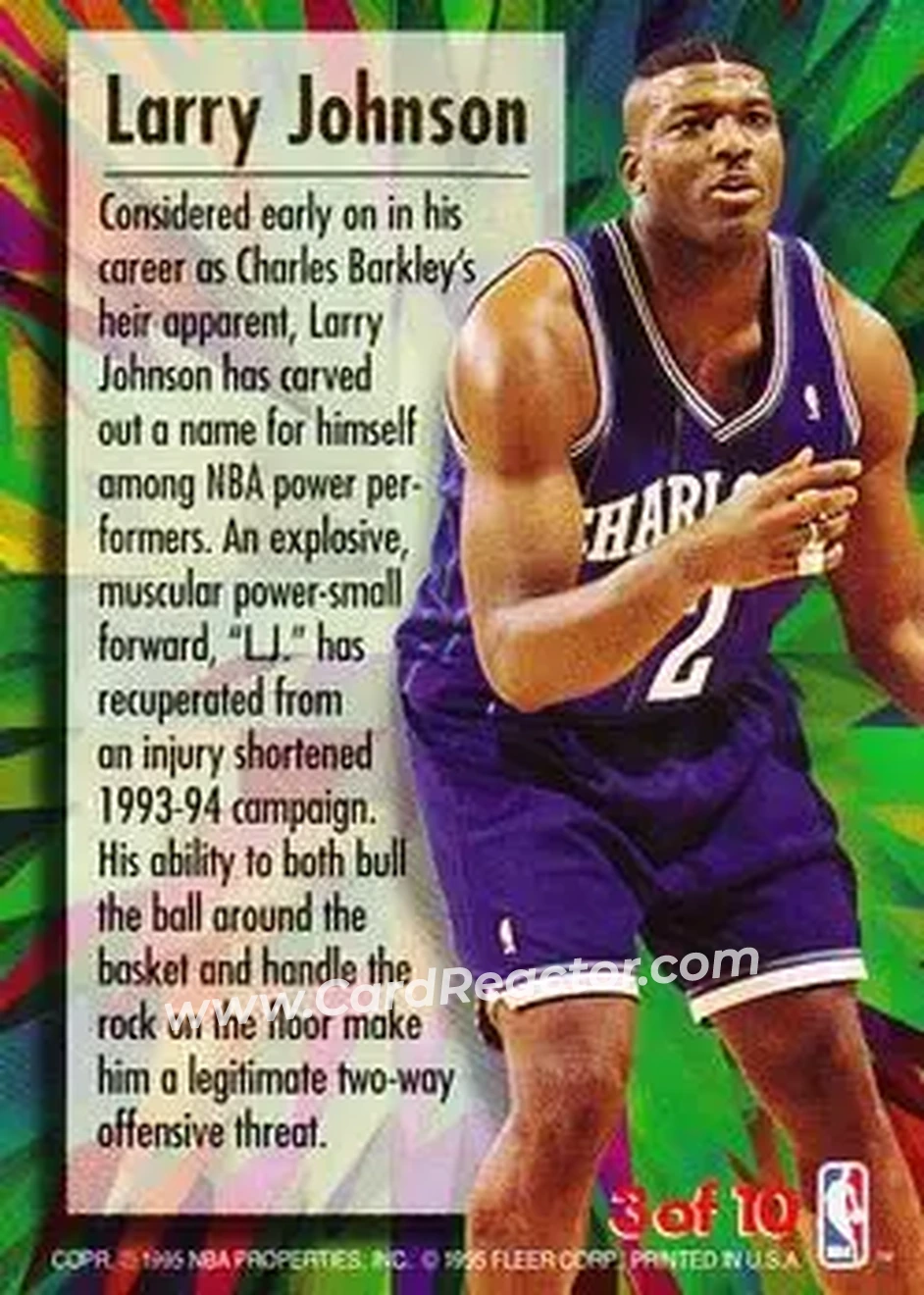 Back of Larry Johnson