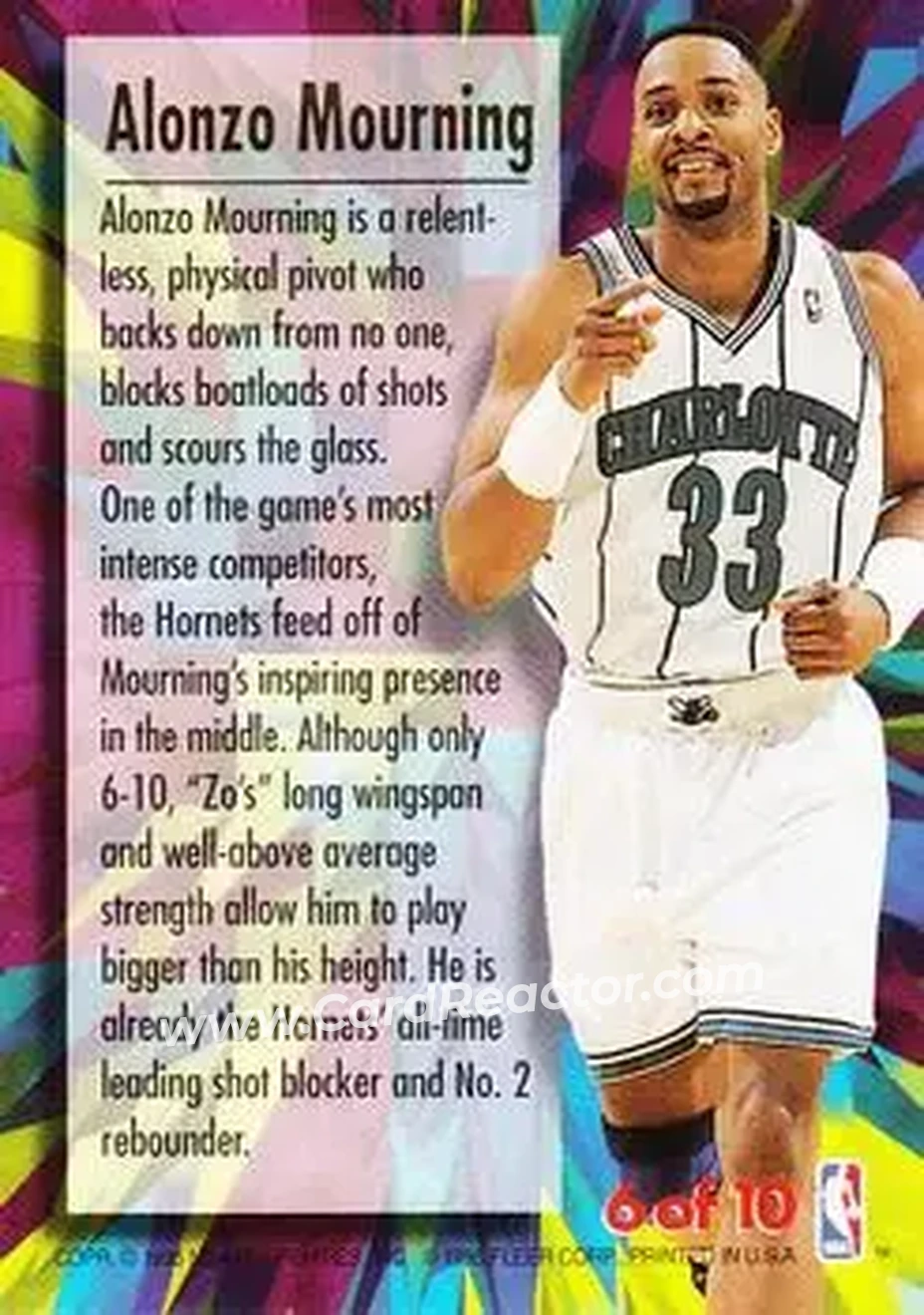 Back of Alonzo Mourning