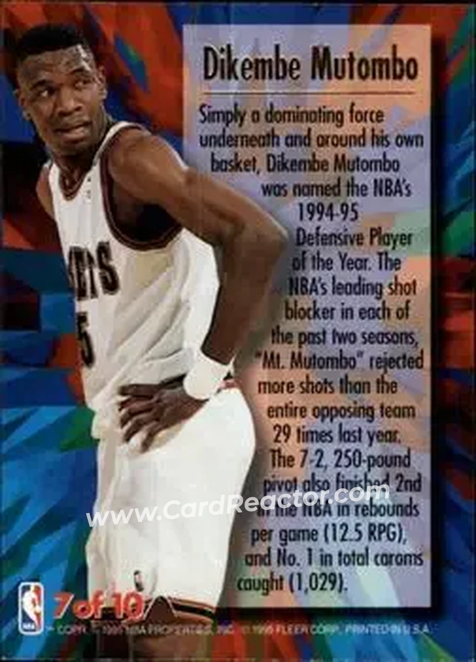Back of Dikembe Mutombo