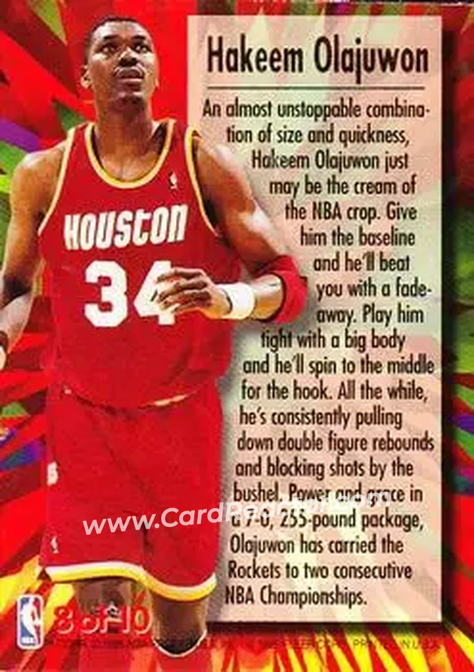 Back of Hakeem Olajuwon