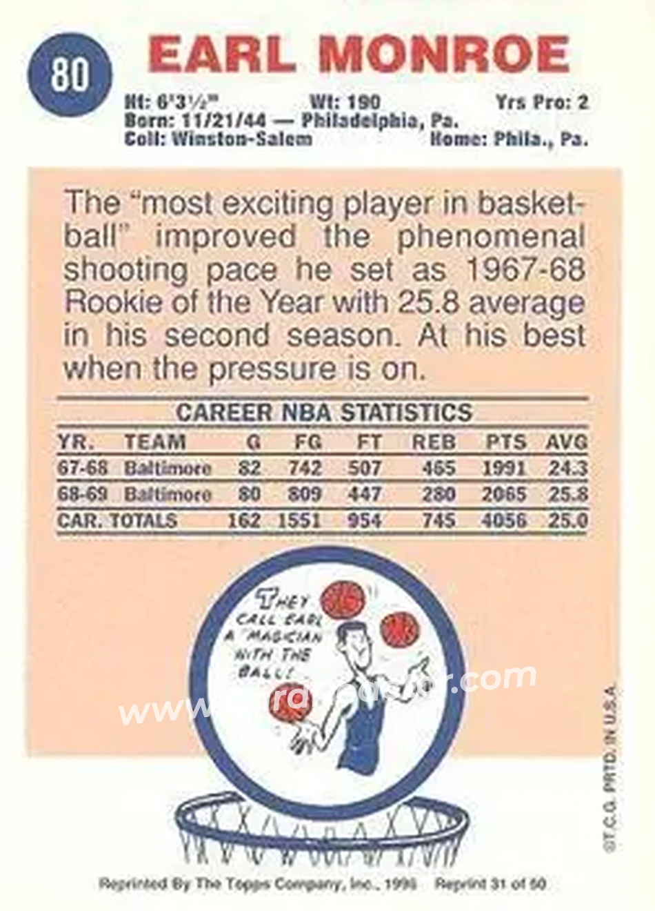 Back of Earl Monroe