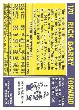 1996-97 Topps Stars - Reprints #5 - Rick Barry - New York Nets - Back