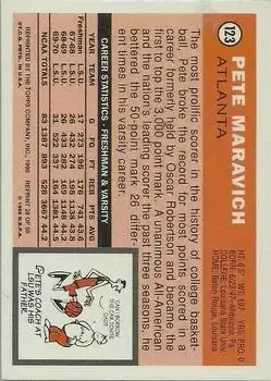 1996-97 Topps Stars - Reprints #28 - Pete Maravich - Atlanta Hawks - Back