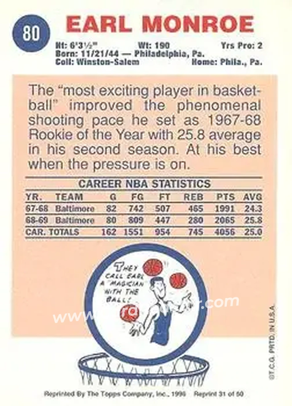 Back of Earl Monroe