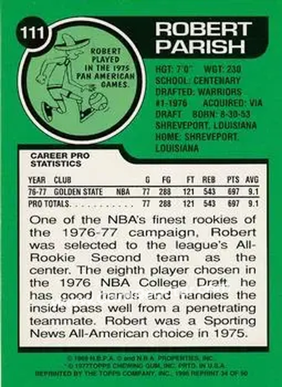 Back of Robert Parish