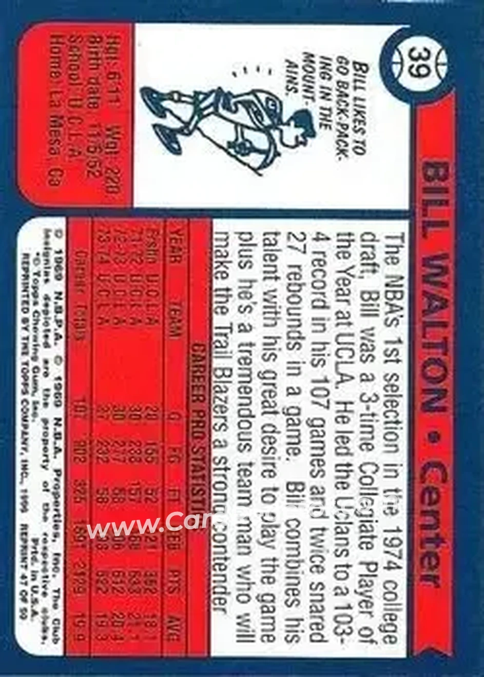 Back of Bill Walton