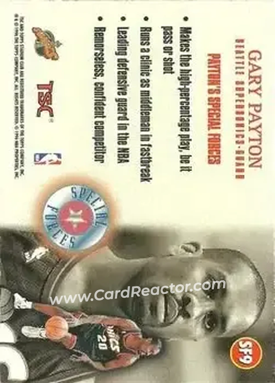 Back of Gary Payton