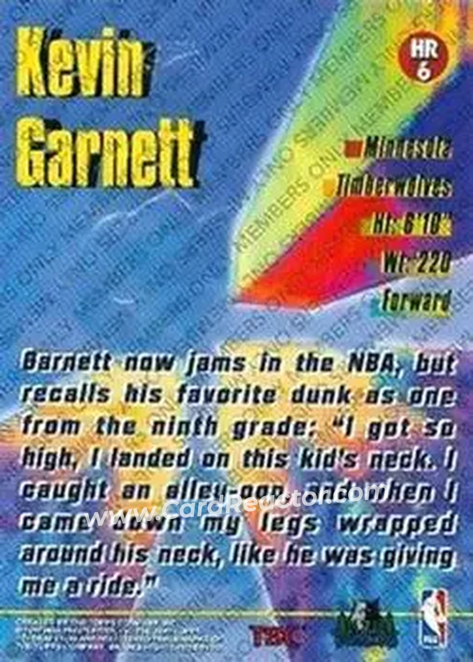 Back of Kevin Garnett