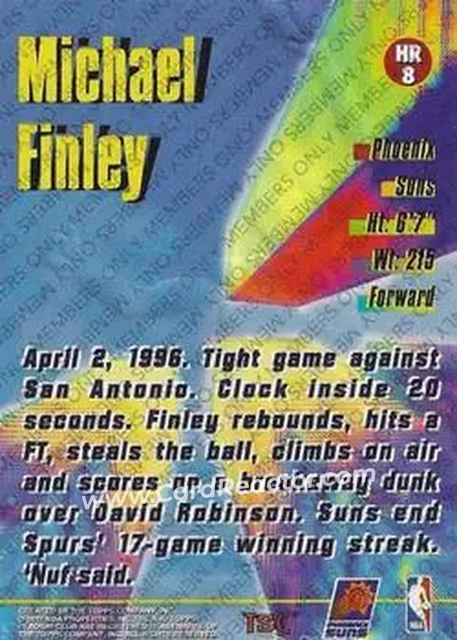 Back of Michael Finley
