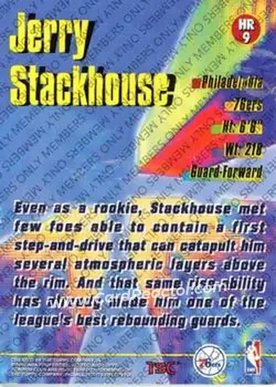 Back of Jerry Stackhouse