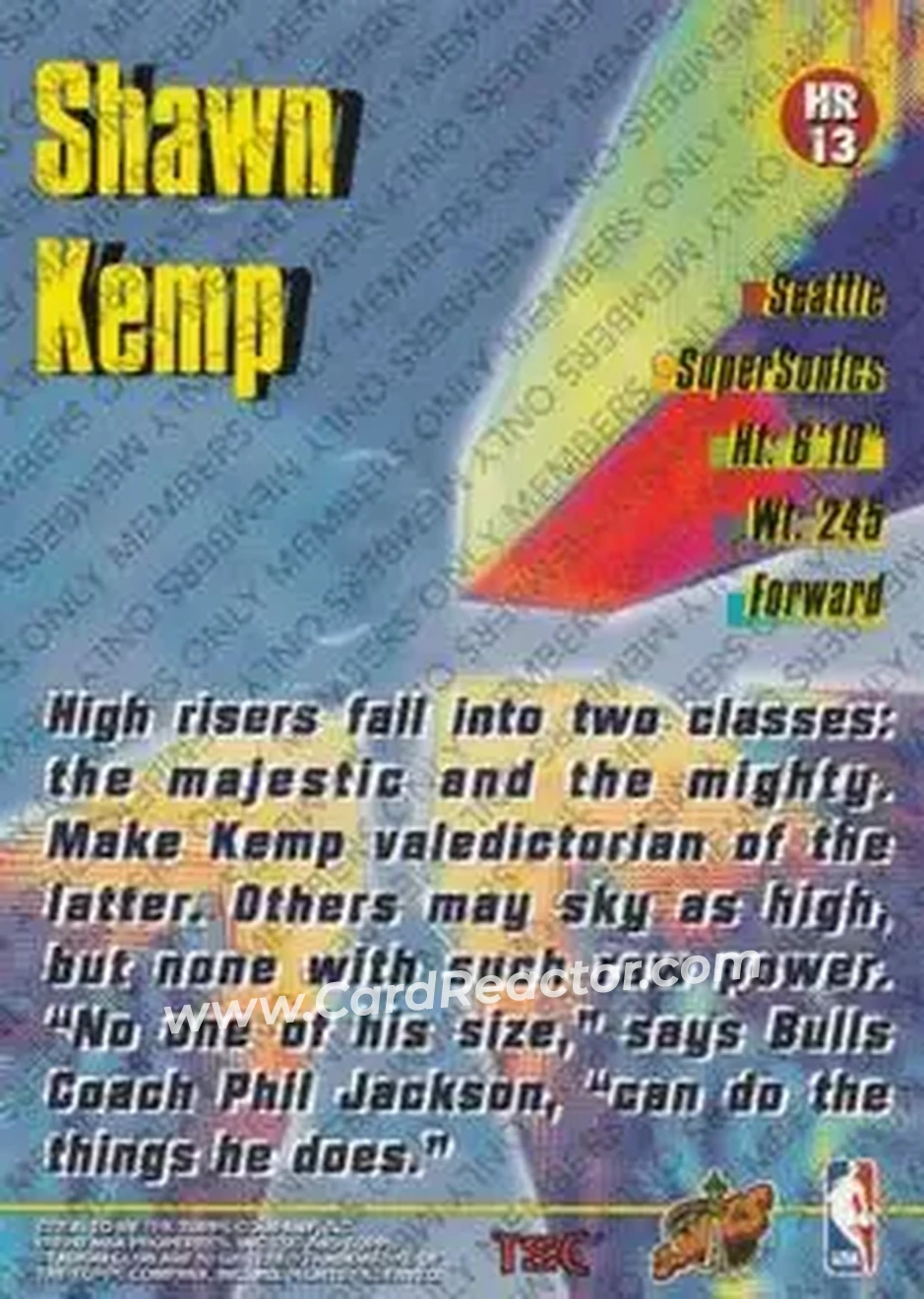 Back of Shawn Kemp