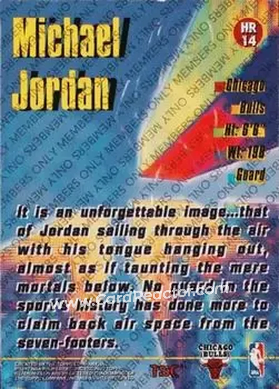 Back of Michael Jordan