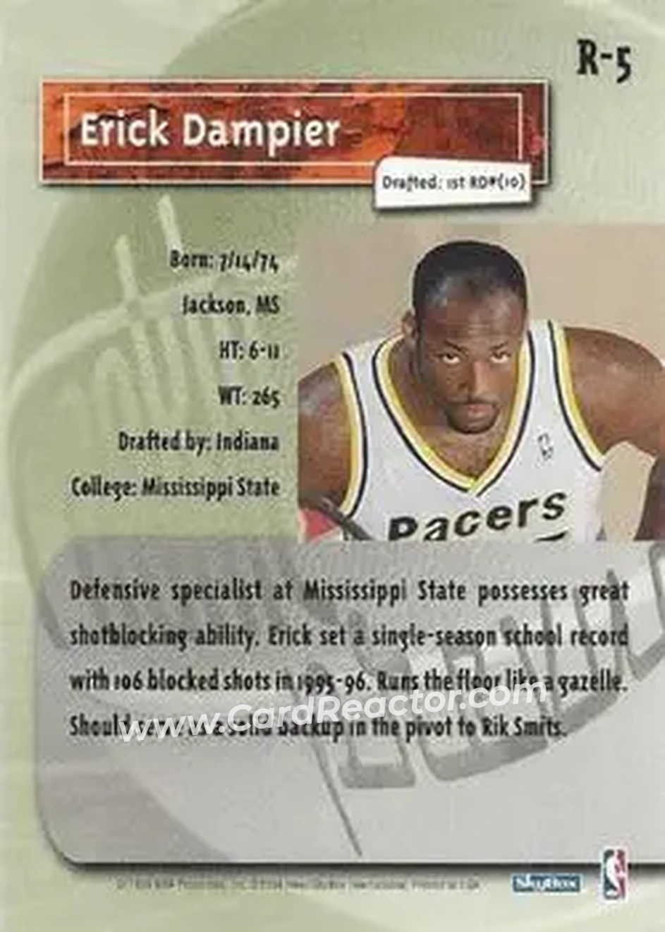 Back of Erick Dampier