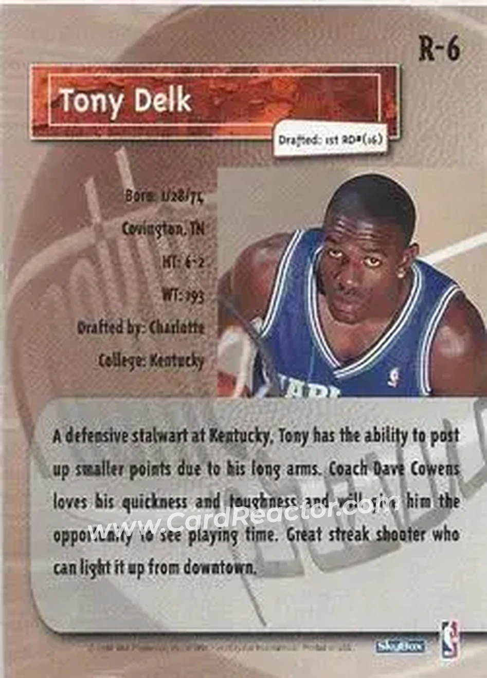 Back of Tony Delk