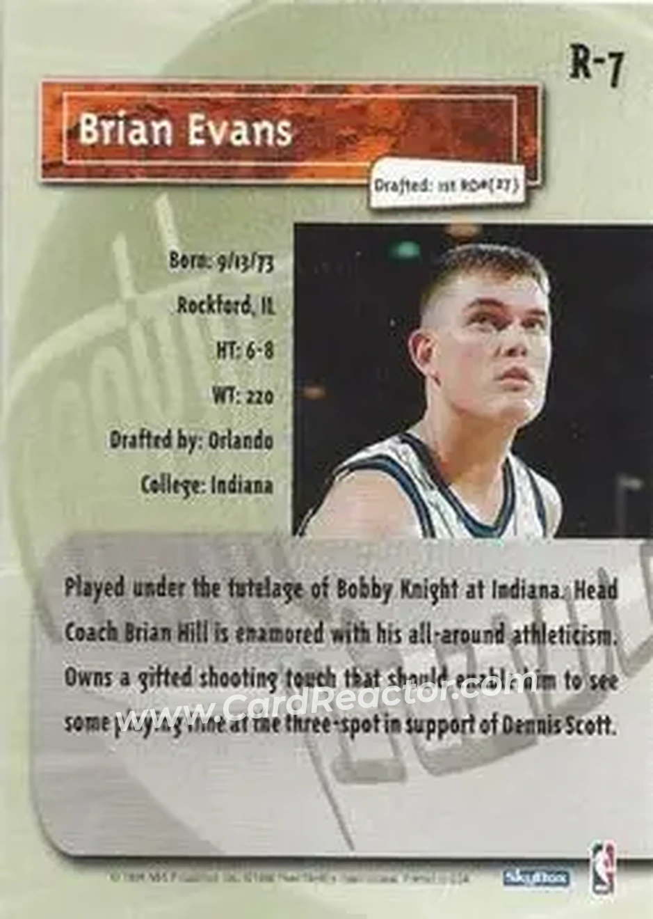 Back of Brian Evans