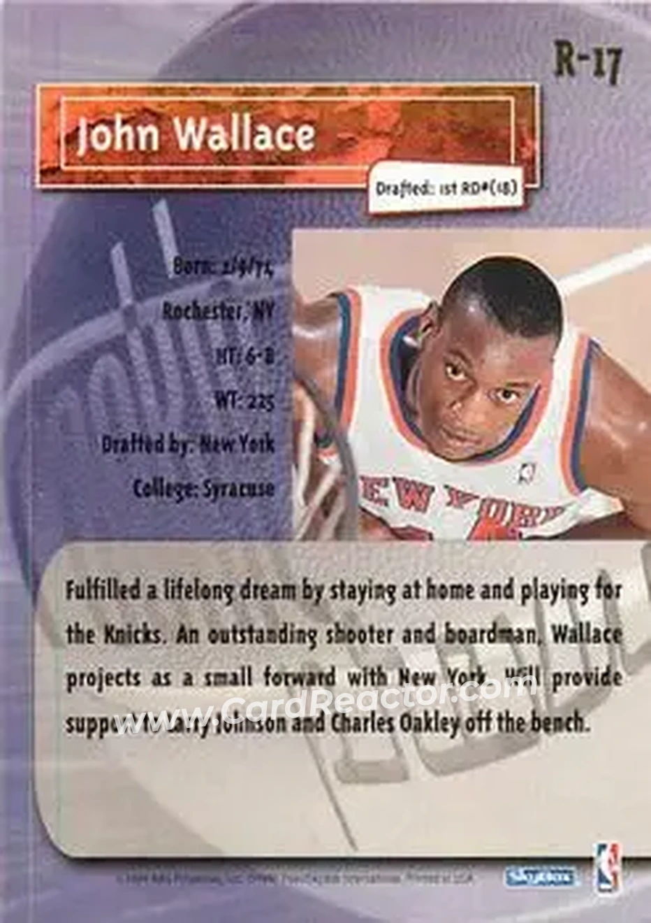 Back of John Wallace