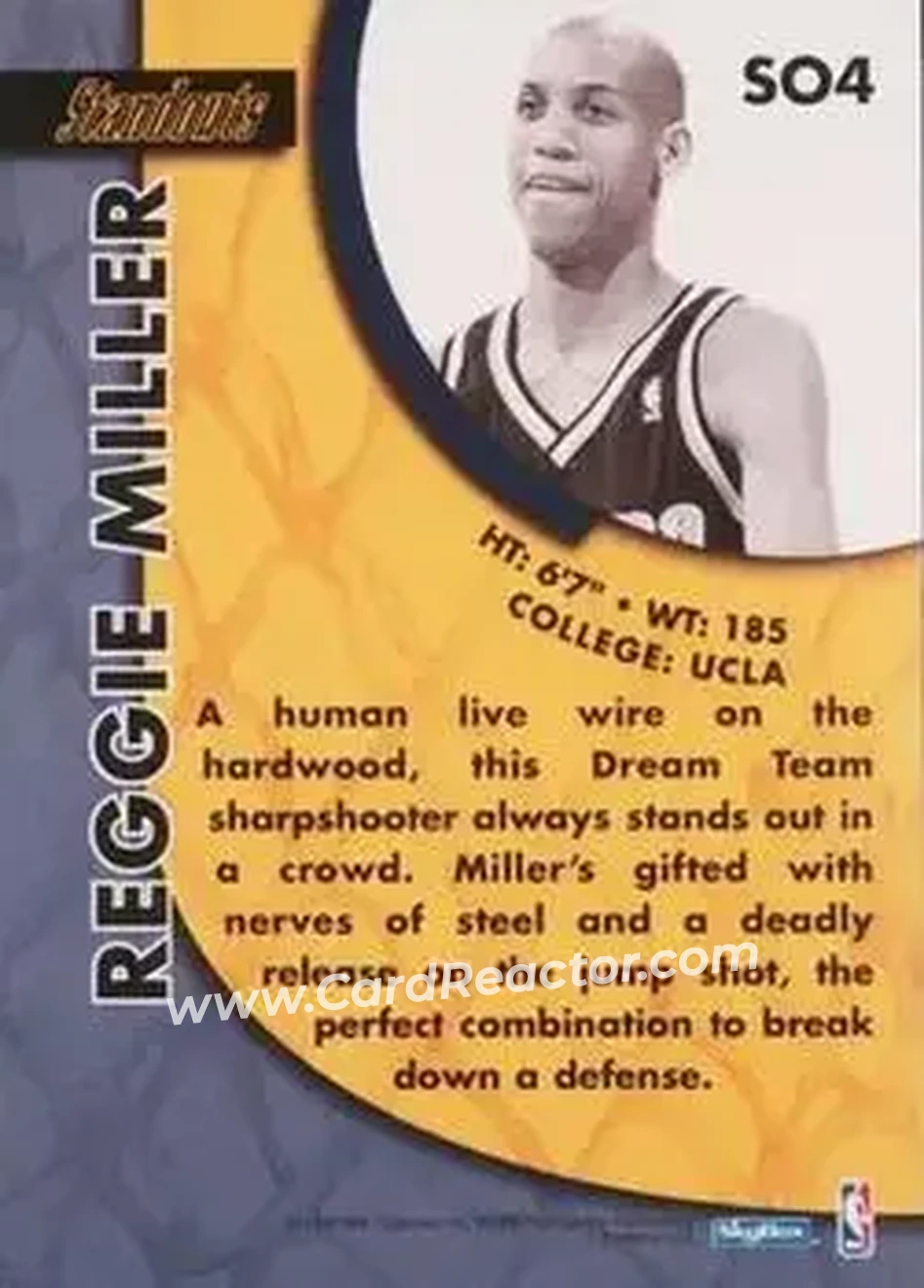 Back of Reggie Miller