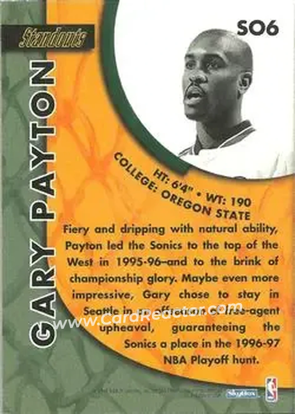 Back of Gary Payton