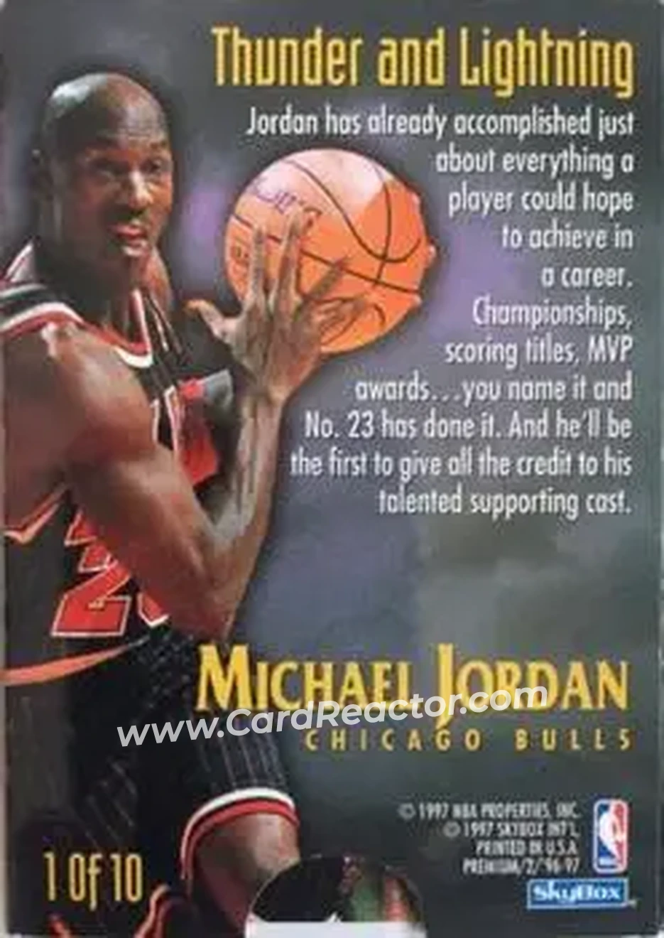 Back of Michael Jordan