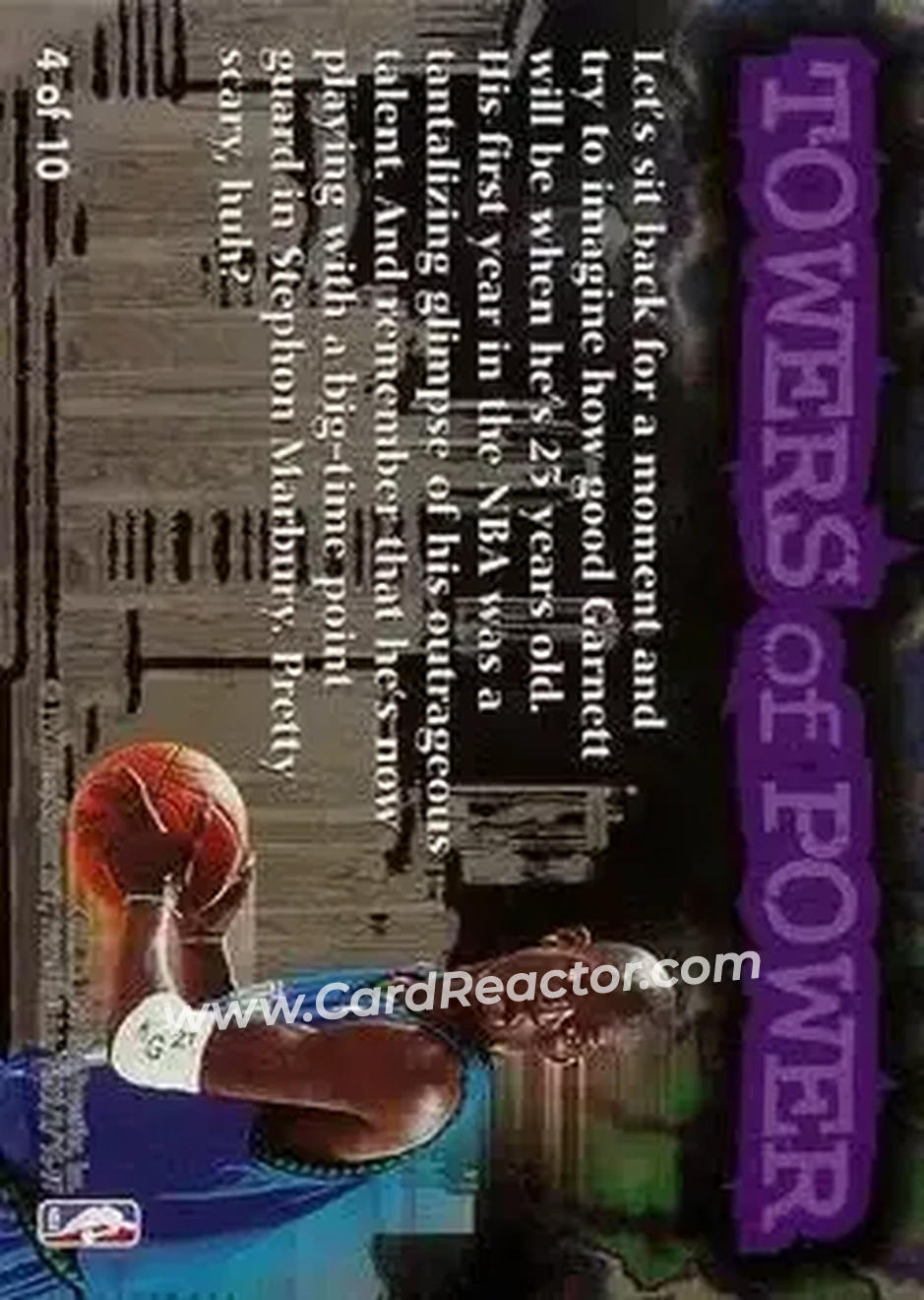 Back of Kevin Garnett