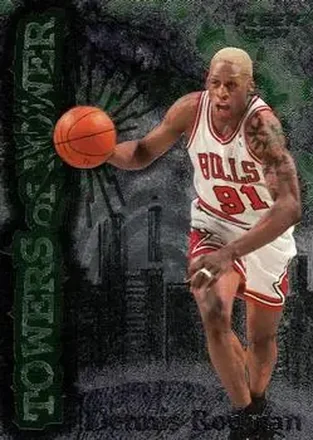 1996-97 Fleer #9 Towers of Power Dennis Rodman