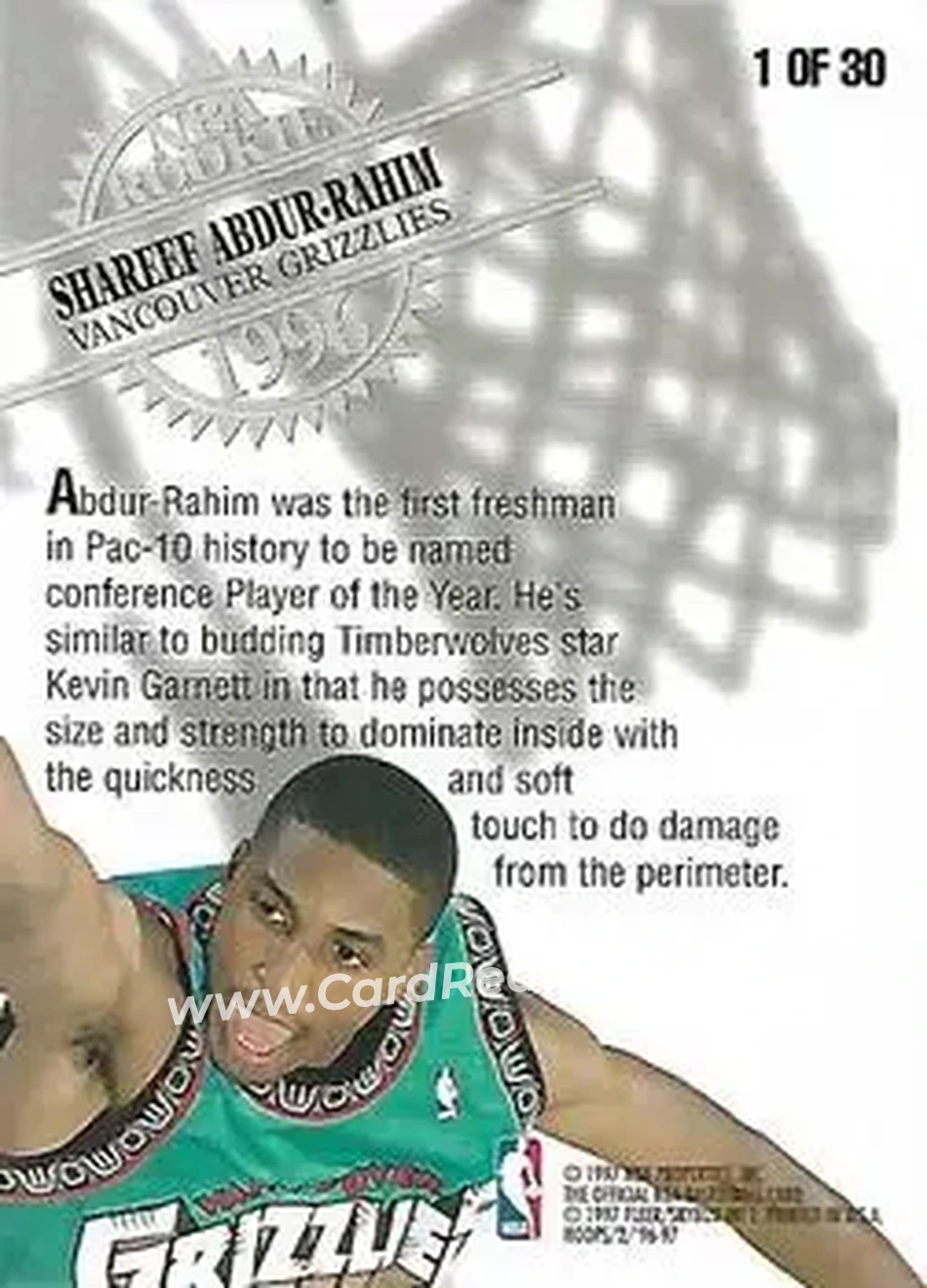 Back of Shareef Abdur-Rahim