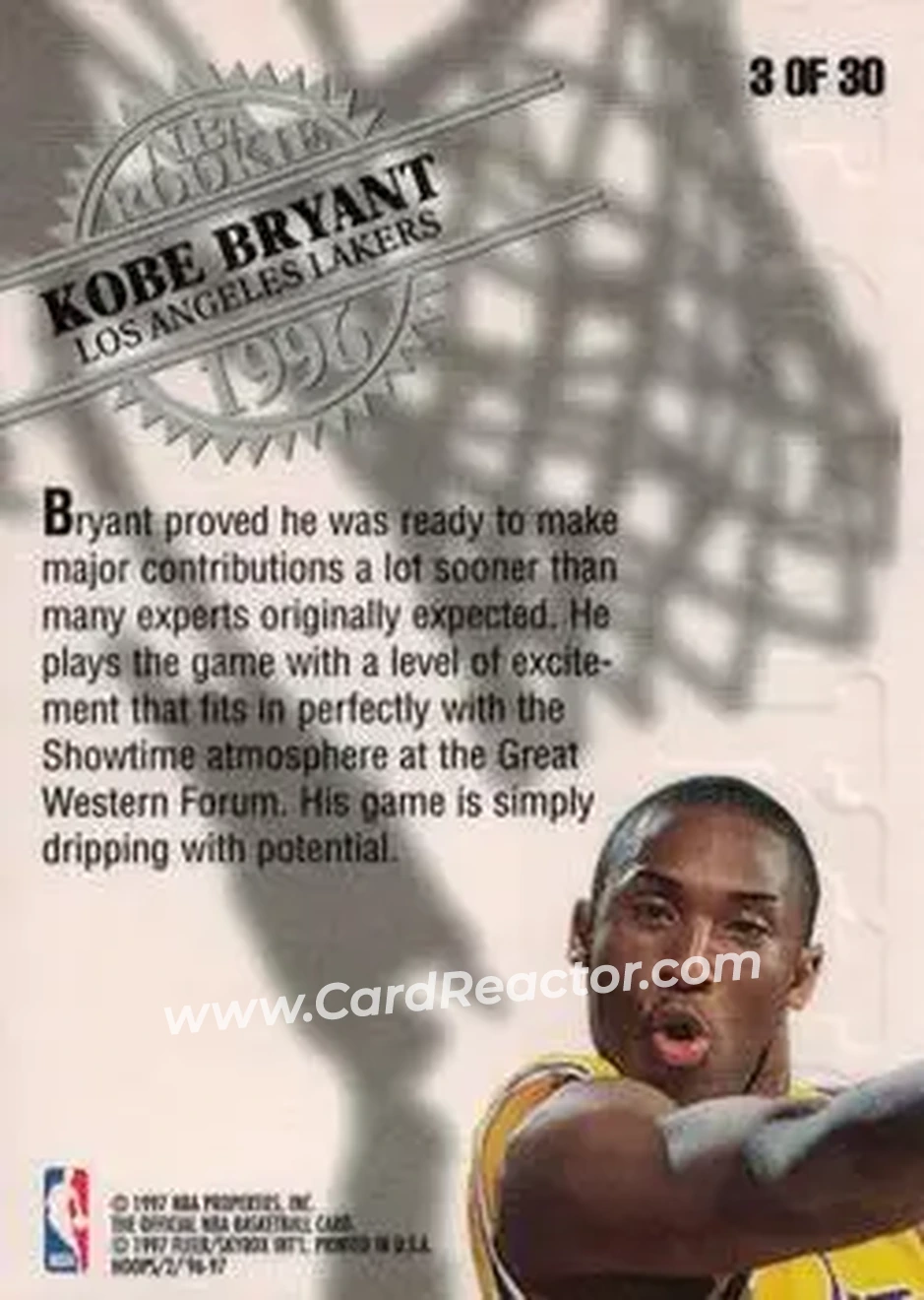 Back of Kobe Bryant