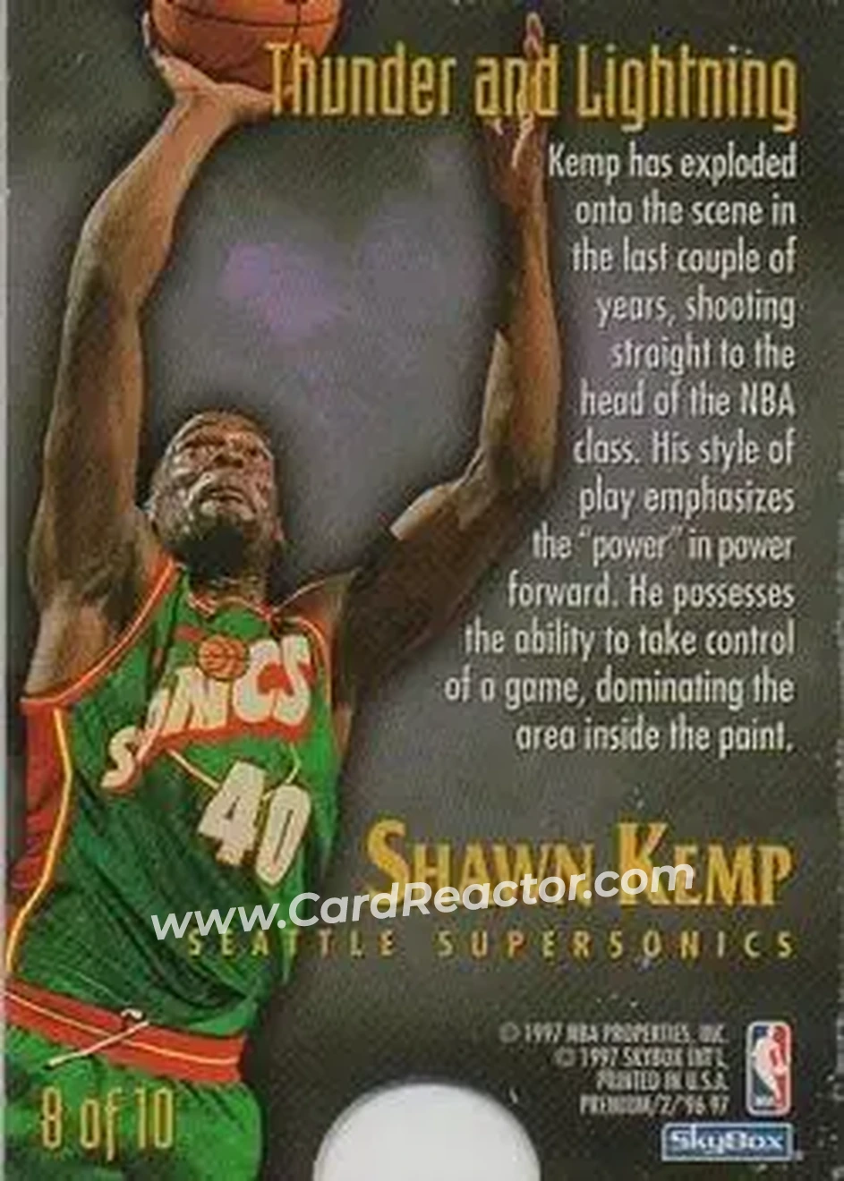 Back of Shawn Kemp