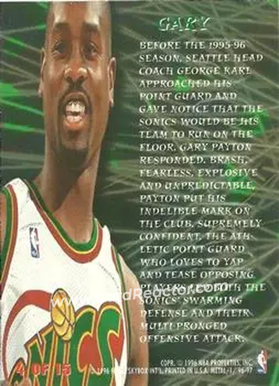 Back of Gary Payton