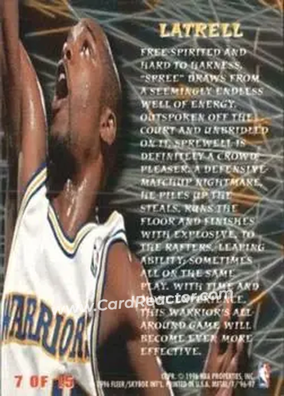 Back of Latrell Sprewell