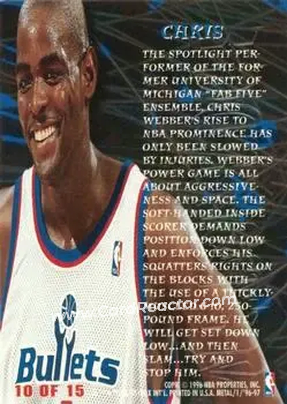 Back of Chris Webber