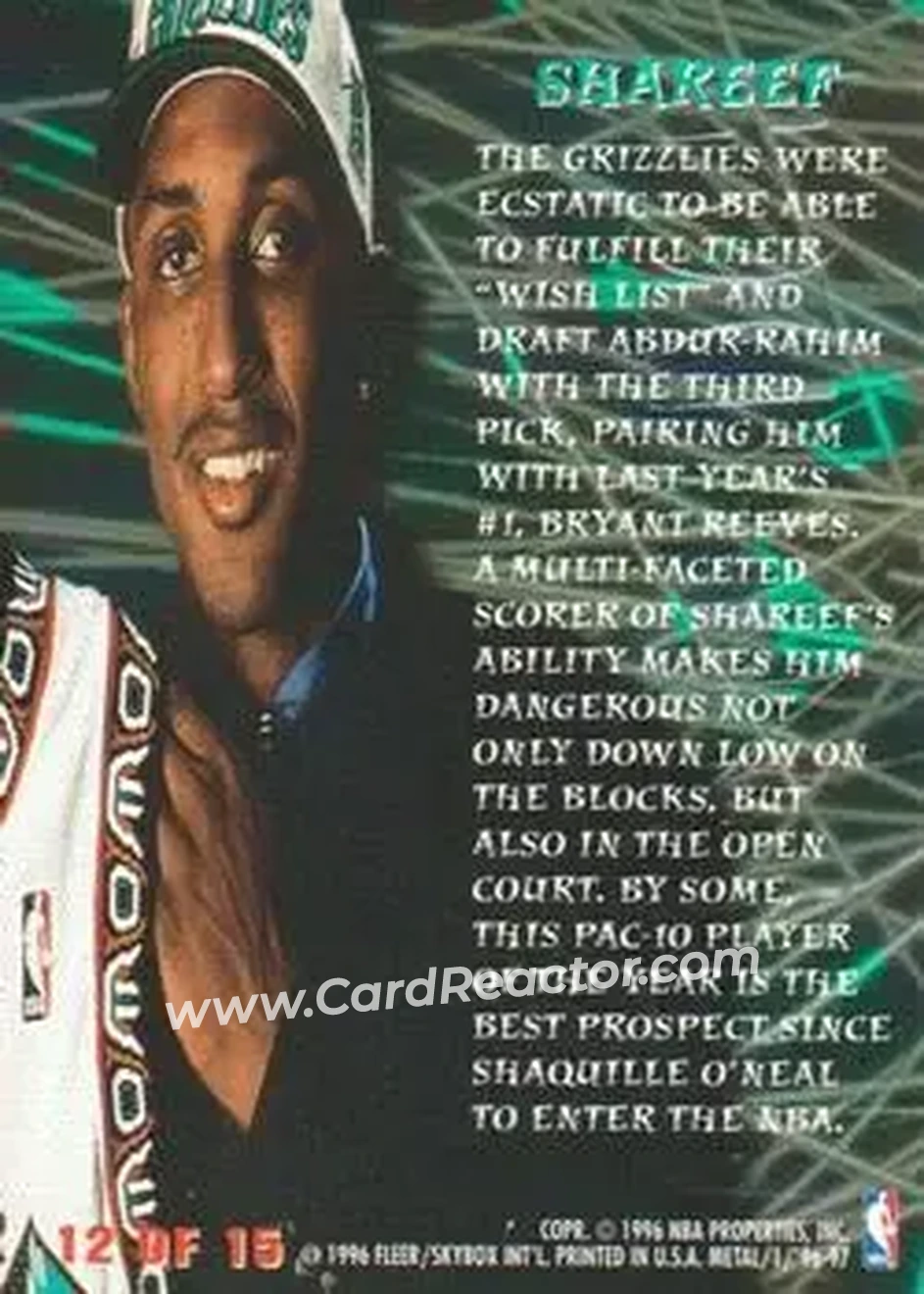 Back of Shareef Abdur-Rahim