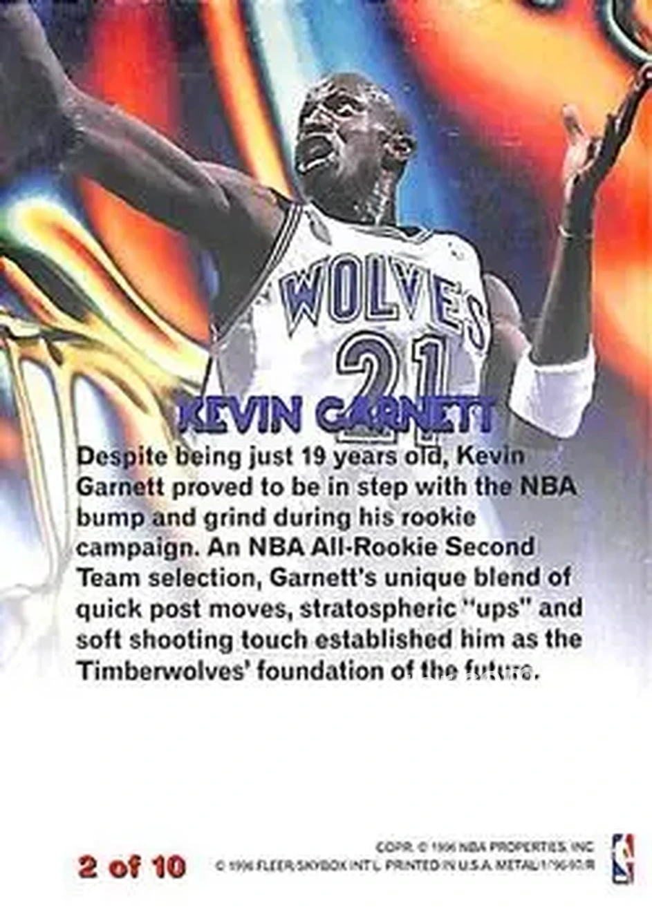 Back of Kevin Garnett