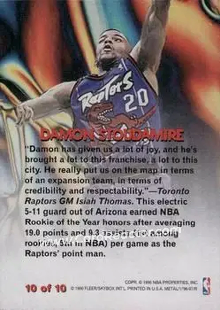 Back of Damon Stoudamire