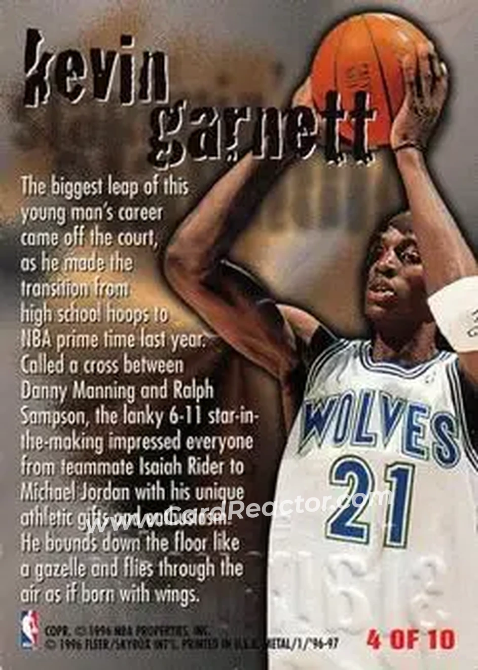 Back of Kevin Garnett