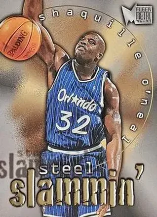 1996-97 Metal #8 Steel Slammin' Shaquille O'Neal