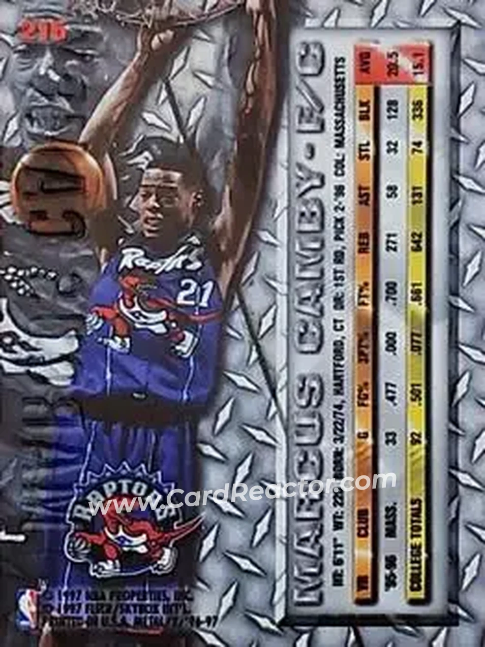 Back of Marcus Camby