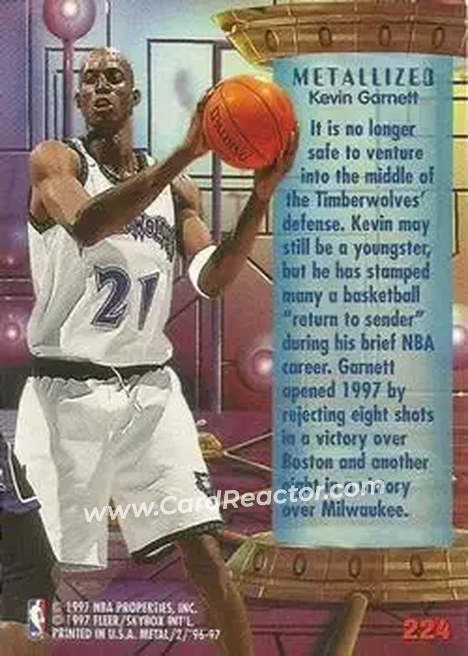 Back of Kevin Garnett