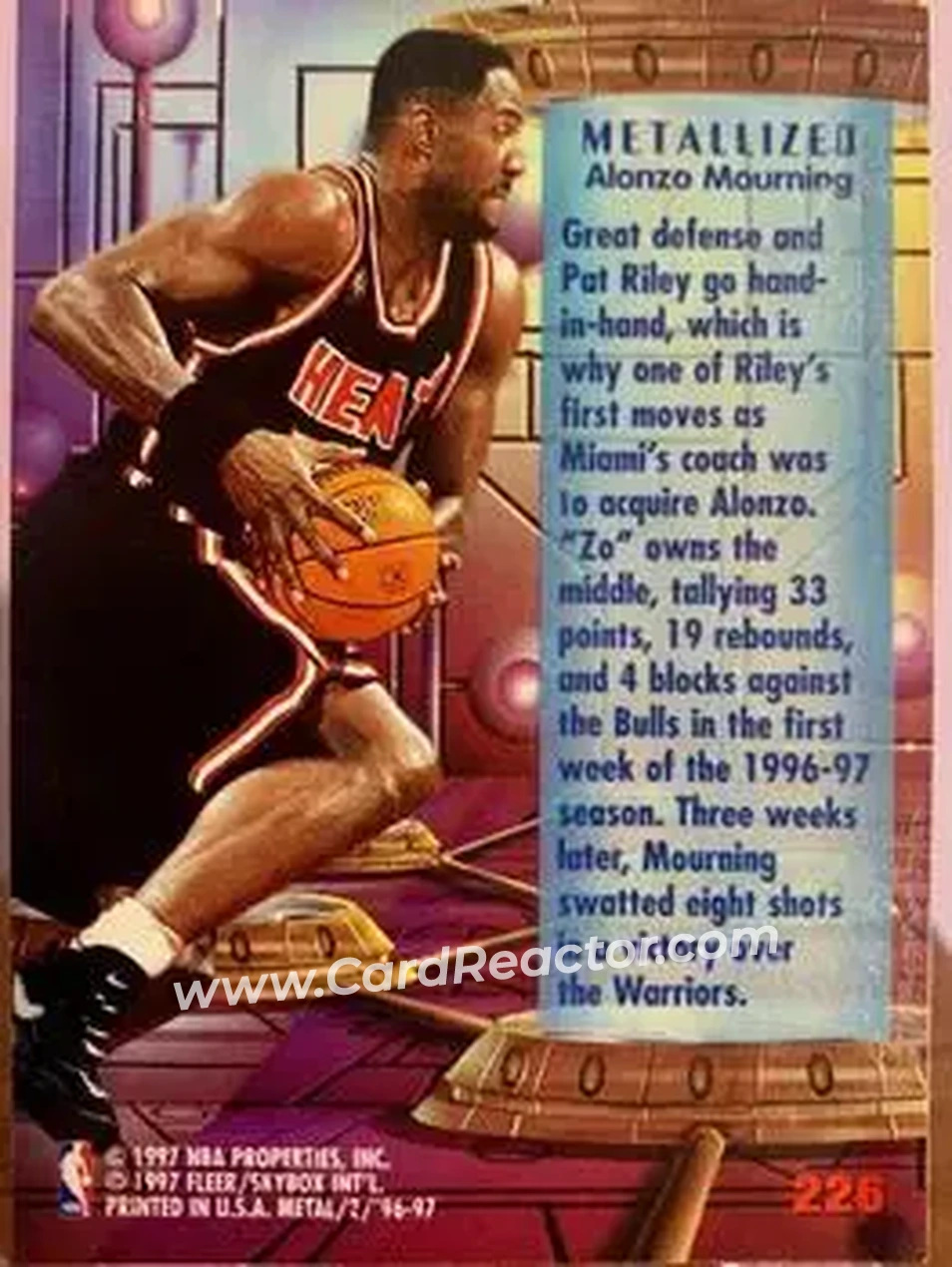 Back of Alonzo Mourning