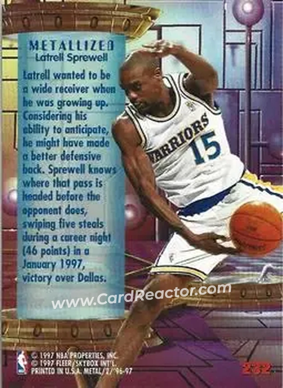 Back of Latrell Sprewell