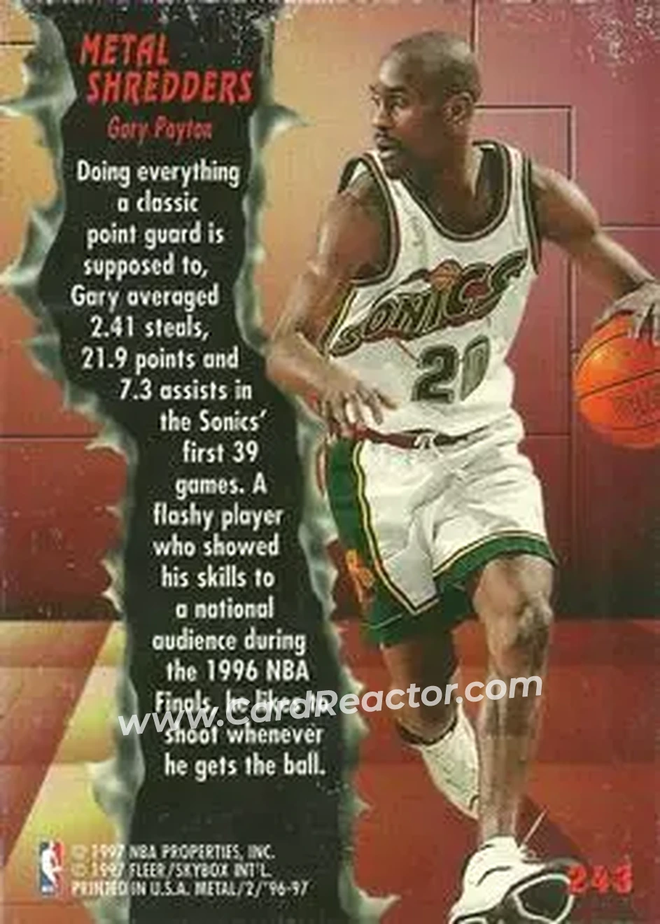 Back of Gary Payton
