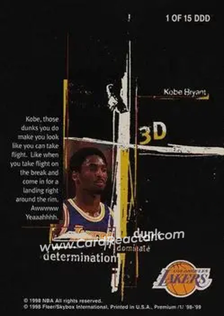 Back of Kobe Bryant
