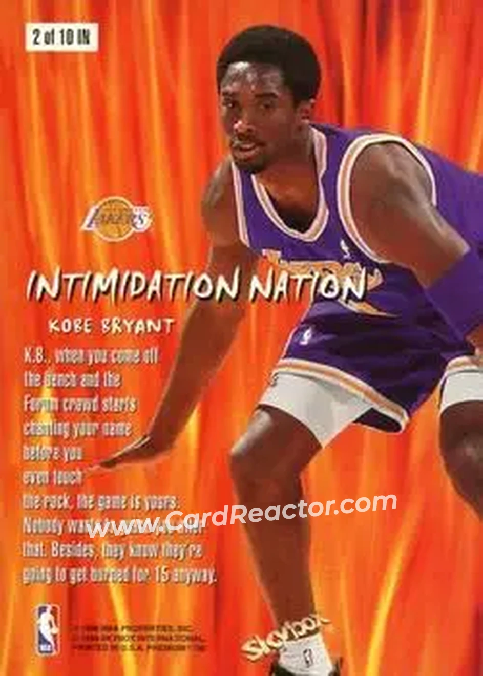 Back of Kobe Bryant