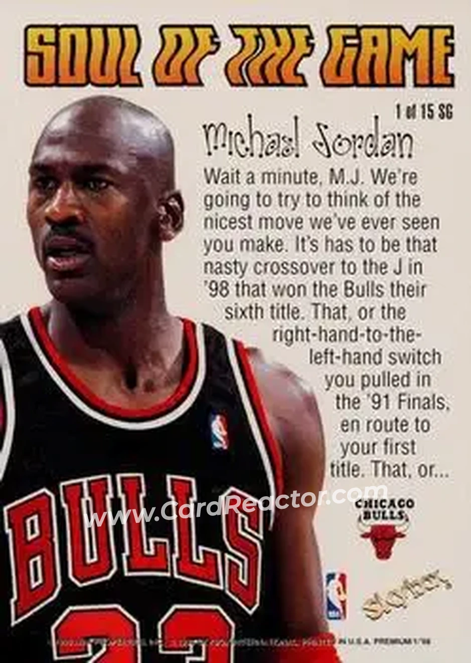 Back of Michael Jordan