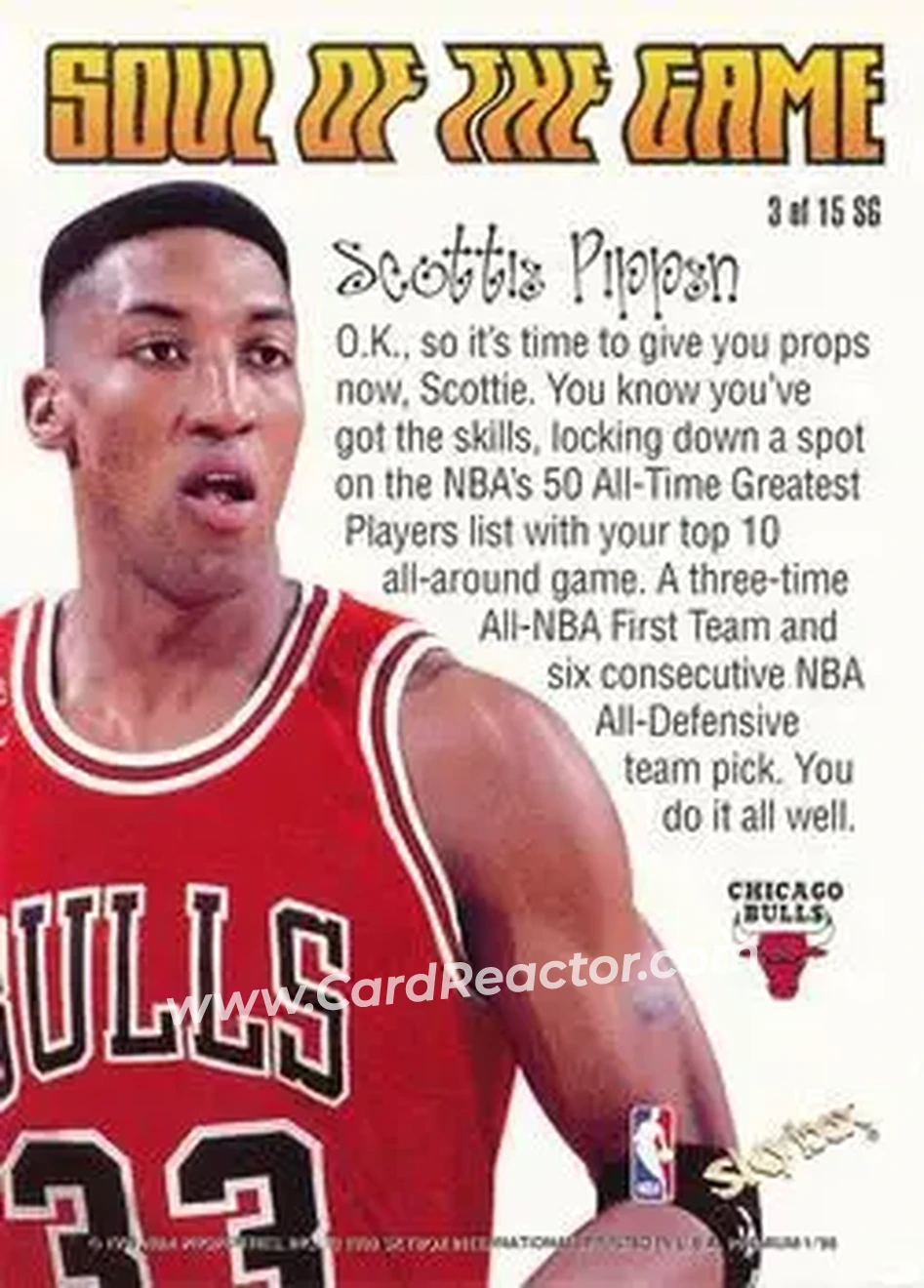 Back of Scottie Pippen