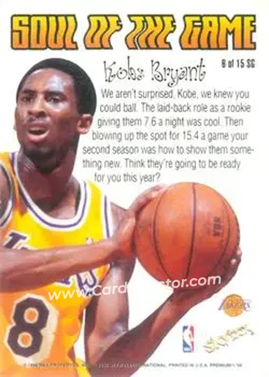 Back of Kobe Bryant