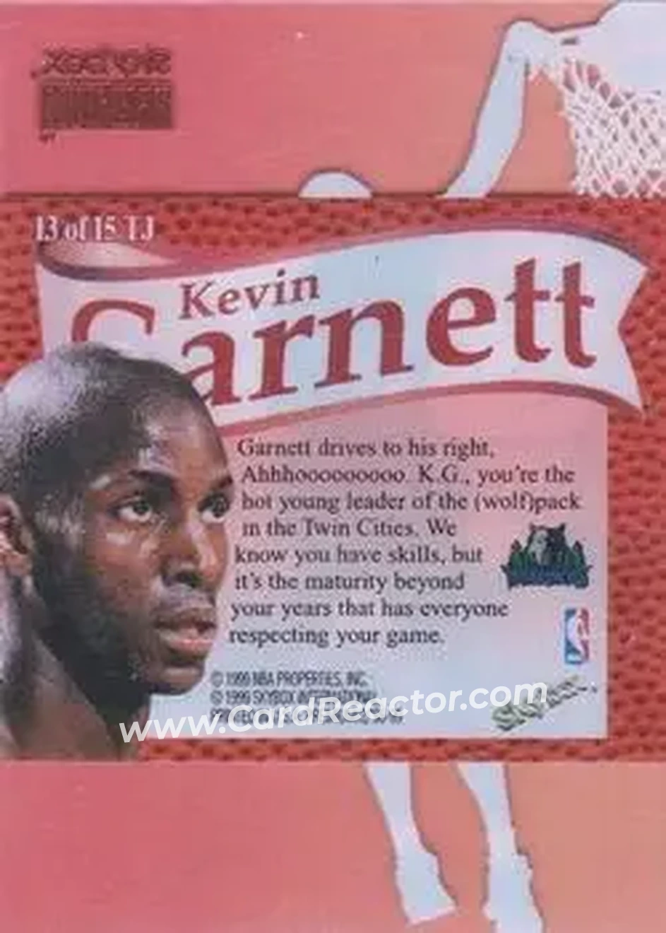 Back of Kevin Garnett