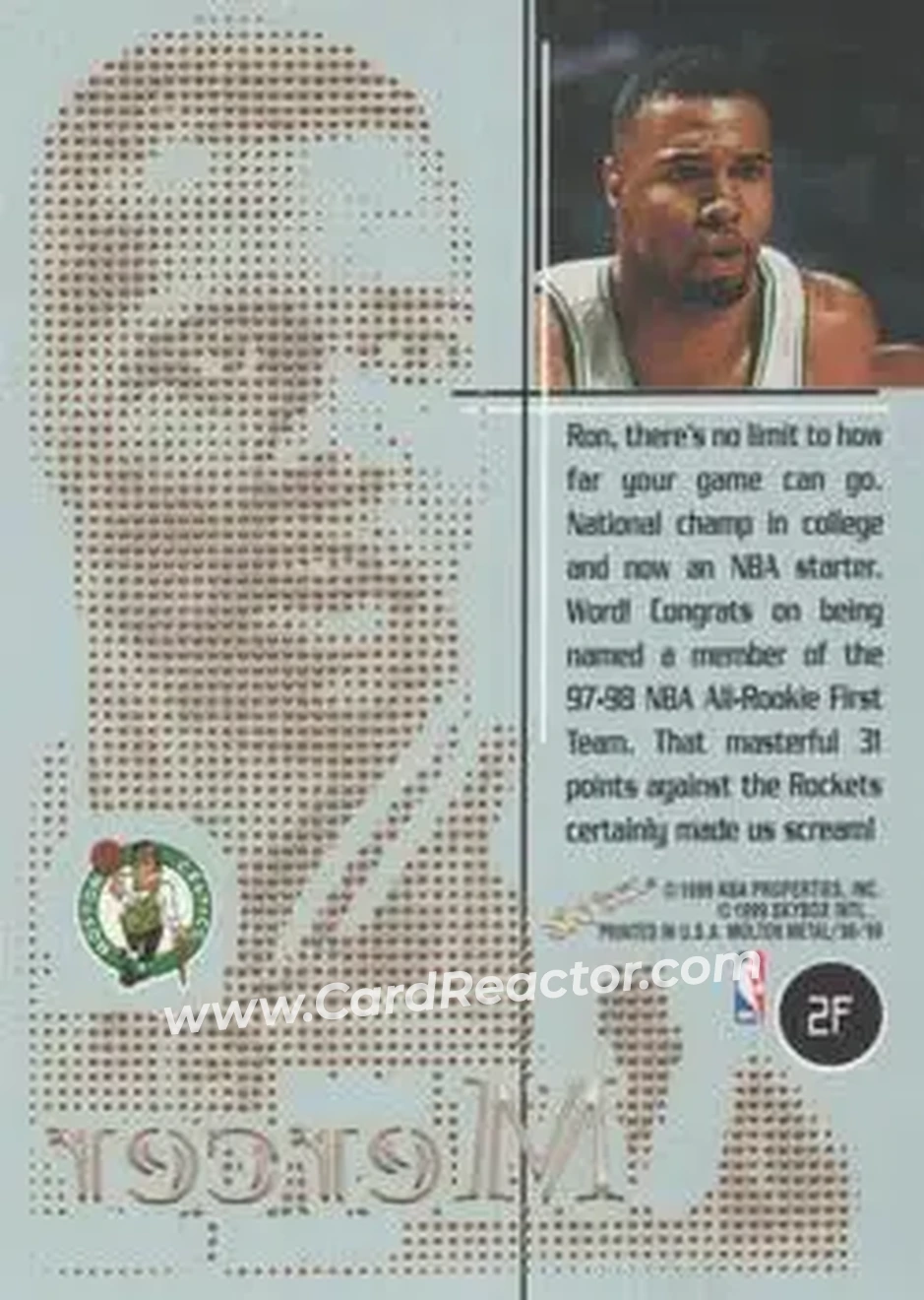 Back of Ron Mercer