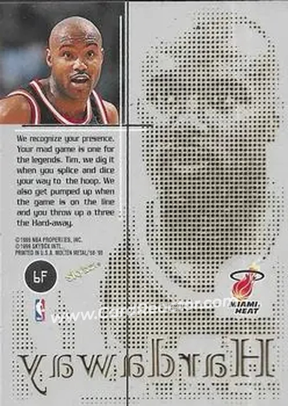 Back of Tim Hardaway