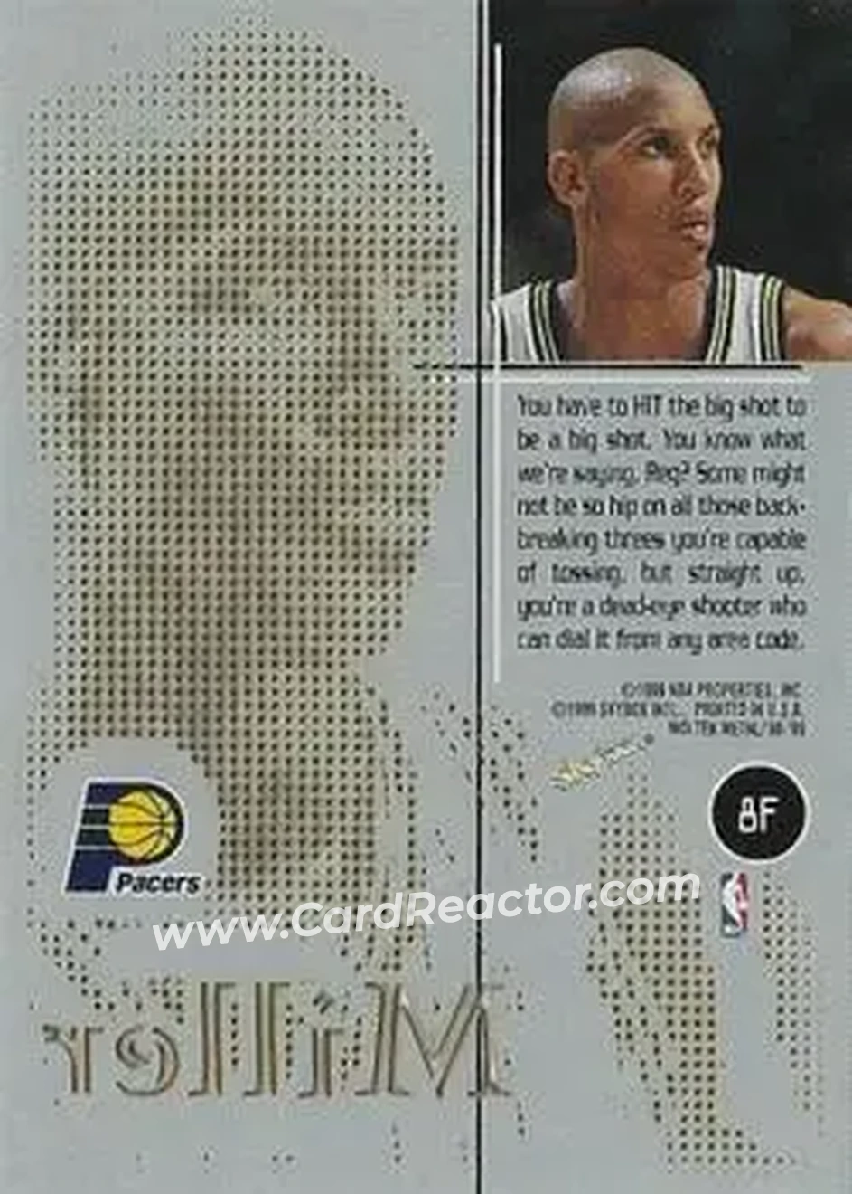 Back of Reggie Miller